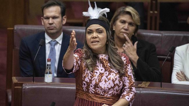 Outspoken new senator Jacinta Price, a self-described Warlpiri-Celtic Australian, calls the voice another ‘virtue-signalling … gravy train’. Picture: NCA NewsWire / Gary Ramage