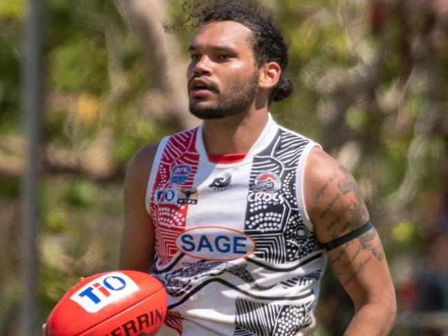 Southern Districts after a full four quarter game with sluggish starts letting the side down. Picture: Aaron Black/AFLNT Media