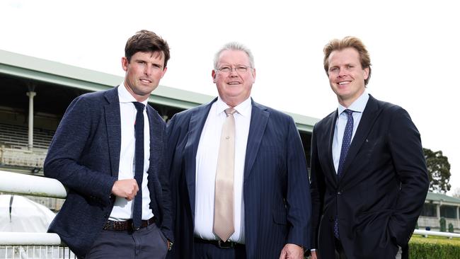 Anthony Cummings (centre) with sons, James Cummings and Edward Cummings. Picture: Tim Hunter