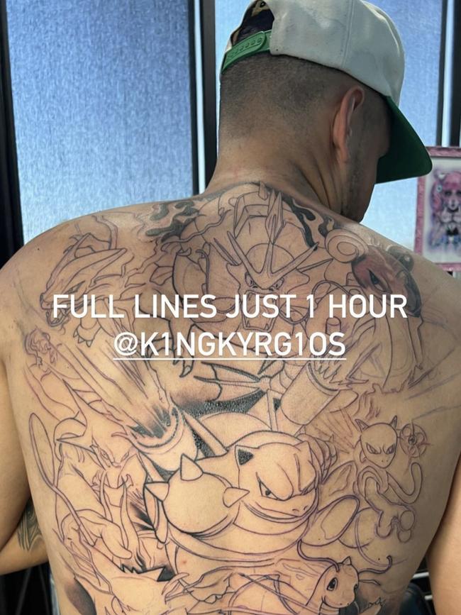 Nick Kyrgios ups his tattoo game Picture: Instagram