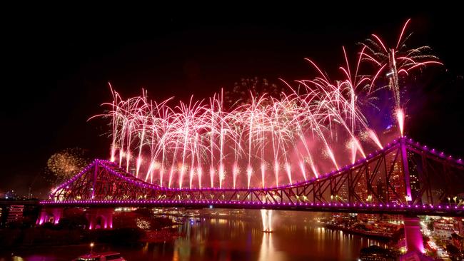 Fireworks at RiverFire from Howard Smith wharves, City, on Saturday 2nd September 2023 - Photo Steve Pohlner