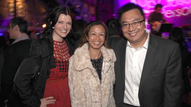 Amber Harrison is pictured with Peggy and Nick Chan at a social event in 2011. Picture: Lee Besford