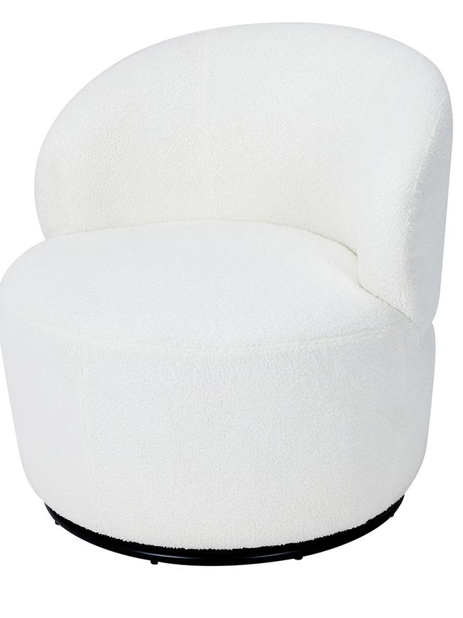 Kmart's Boucle Swivel Chair. Picture: Kmart