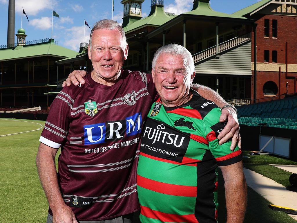 Rugby league greats Malcolm Reilly and George Piggins at the SCG.