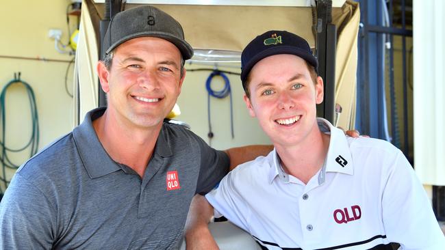 Professional golfer Adam Scott at Caloundra Golf Course played a round of golf with Coast junior Bailey Arnott.  Photo: John McCutcheon / Sunshine Coast Daily