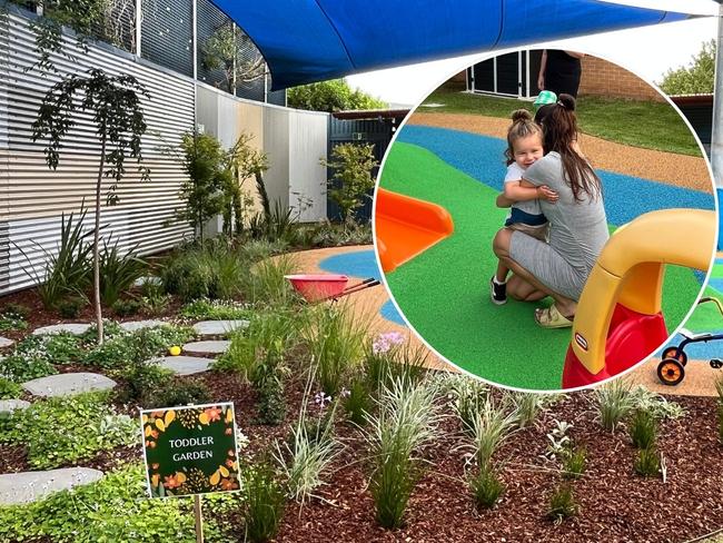 Parents and kids can enjoy the new 'toddler garden' and outdoor spaces now open at Karitane Early Parenting Centre, Campbelltown. Picture: Inasha Iftekhar