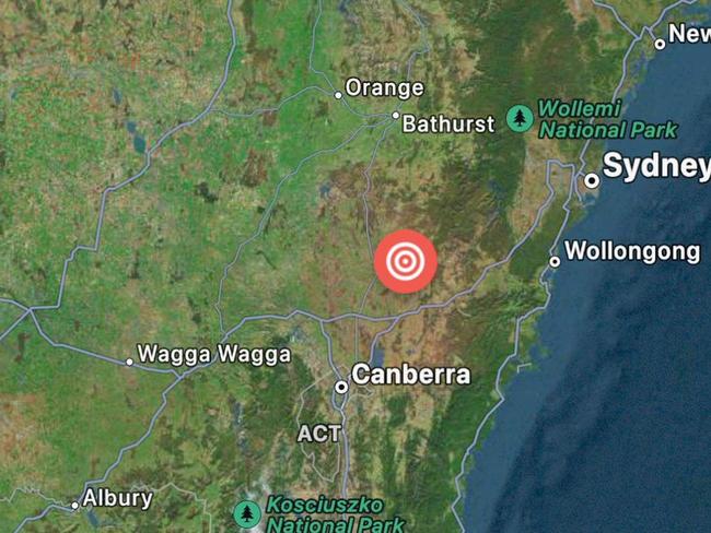 A magnitude 3.8 earthquake just occurred (at 6:41am) near Goulburn NSW. Picture: Seismology Research Centre