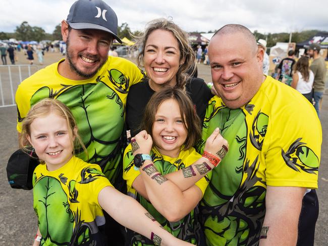 Members of Awesome Ugly Barbecue team (from left) Ella Best, Brett Best, Renee Rose, Madi Rose and Brad Rose at Meatstock at Toowoomba Showgrounds, Saturday, April 9, 2022. Picture: Kevin Farmer