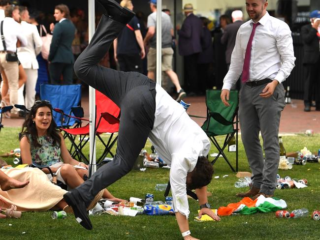 The post-Cup handstands are a tradition. Picture: news.com.au