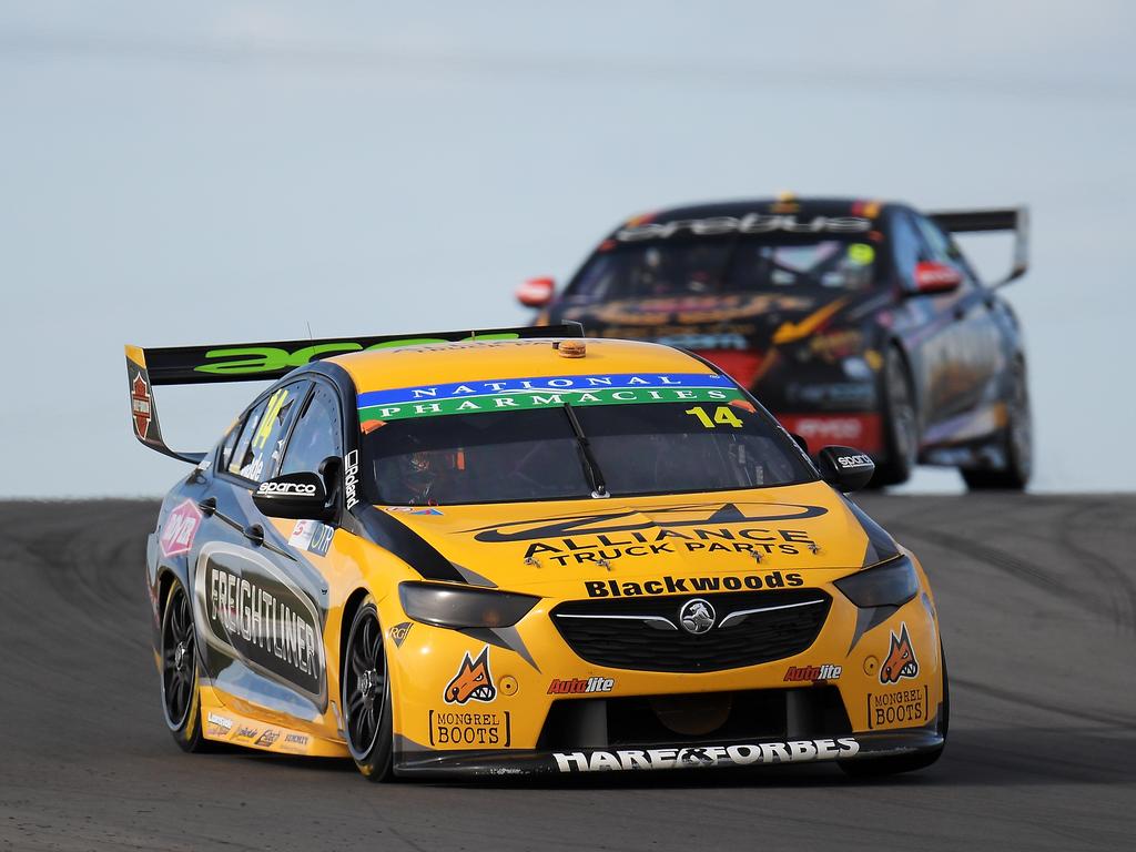 Tim Slade’s Freightliner Racing Holden Commodore ZB during Race 2 of the Supercars SuperSprint at The Bend Motorsport Park on Sunday. Picture: Daniel Kalisz/Getty Images