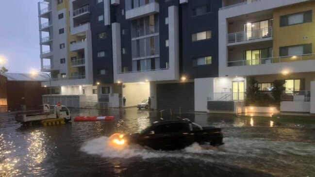 Flooding at Arncliffe St in Wolli Creek.