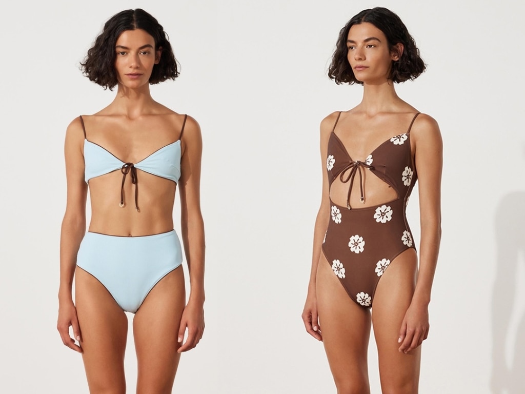 Zulu and Zephyr Rib Tie Bralette and Tie One Piece. Picture: THE ICONIC.