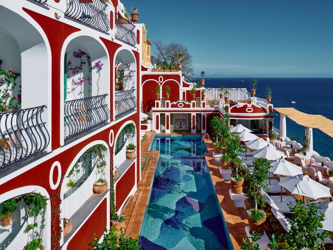 Main pool, Le Sirenuse, Positano on the Amalfi coast, Italy.