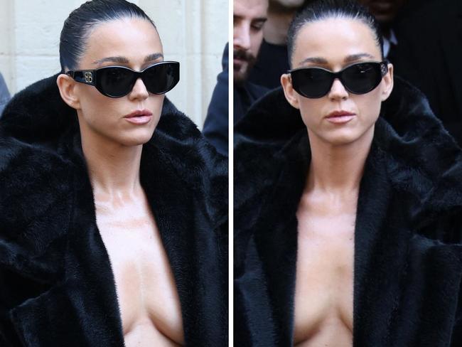 Katy Perry goes topless in Paris.