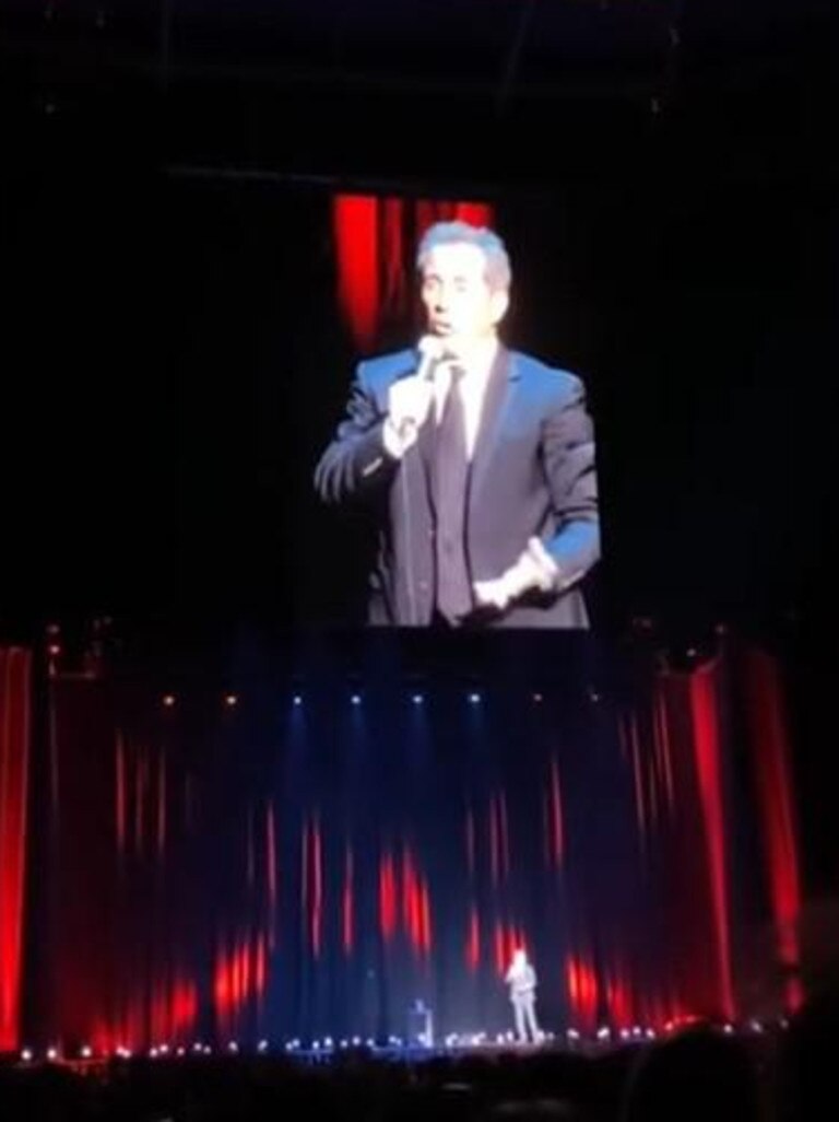 Jerry Seinfeld has been heckled by pro-Palestine protesters at both of his Sydney shows. Picture: AJA/Facebook