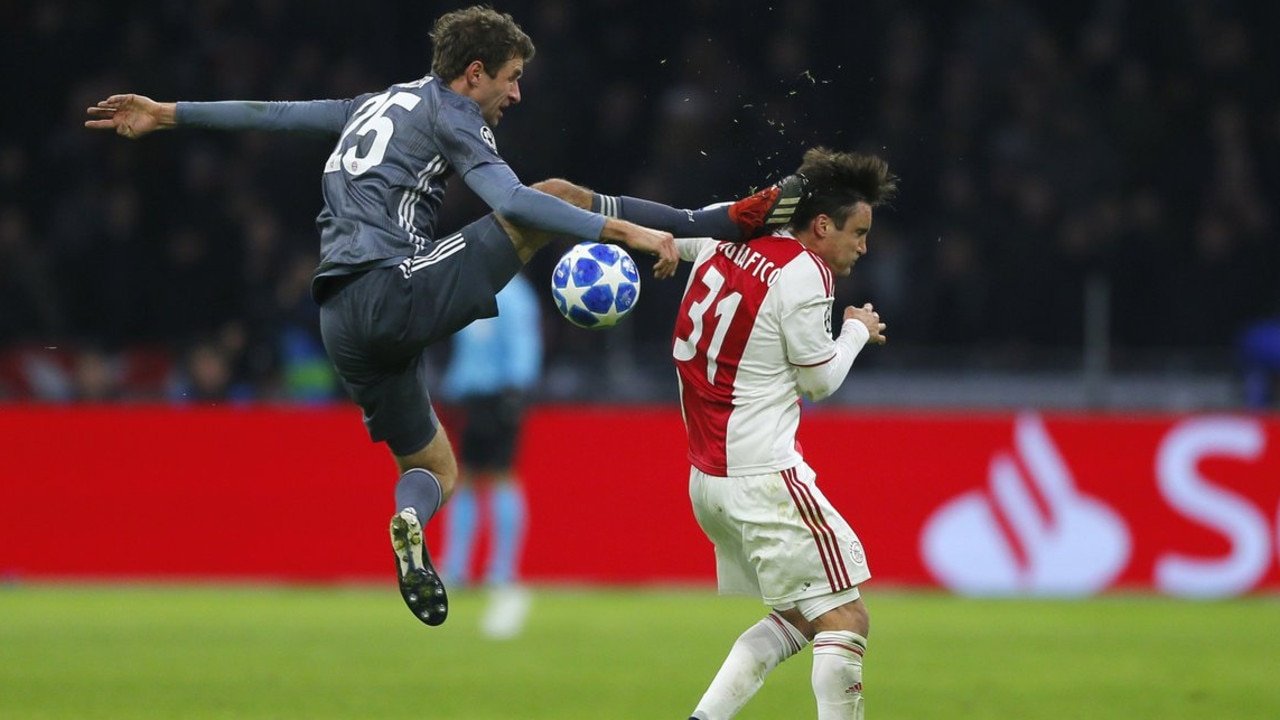 Thomas Muller kick video:: Bayern Munich vs Ajax Champions League match | news.com.au — leading site