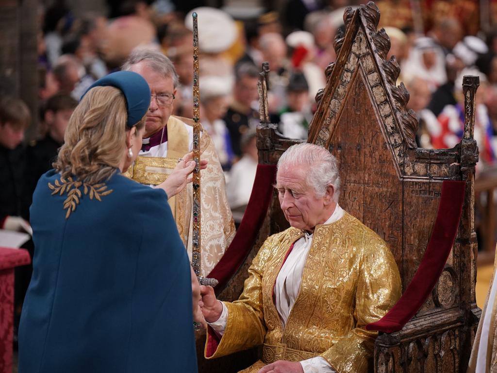 Penny Mordaunt presented the sword. Picture: Victoria Jones - WPA Pool/Getty Images