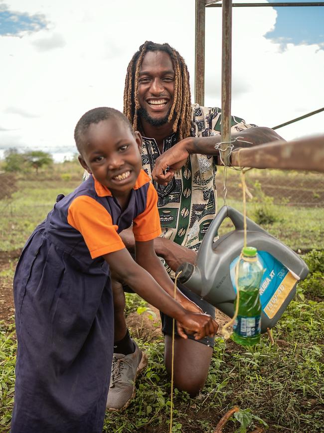 He travelled half way around the world to spend time with the kids. (Picture: Nick Ralph)