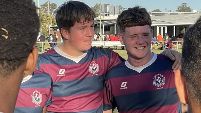 From row brothers in arms - Ipswich SHS pair Jack Neuendorf and Gabriel Laing.