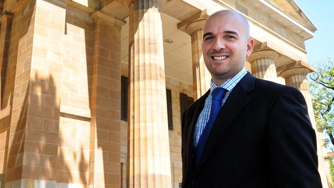 A file photo of Anthony Perre outside the Adelaide Magistrates Court in 2015.