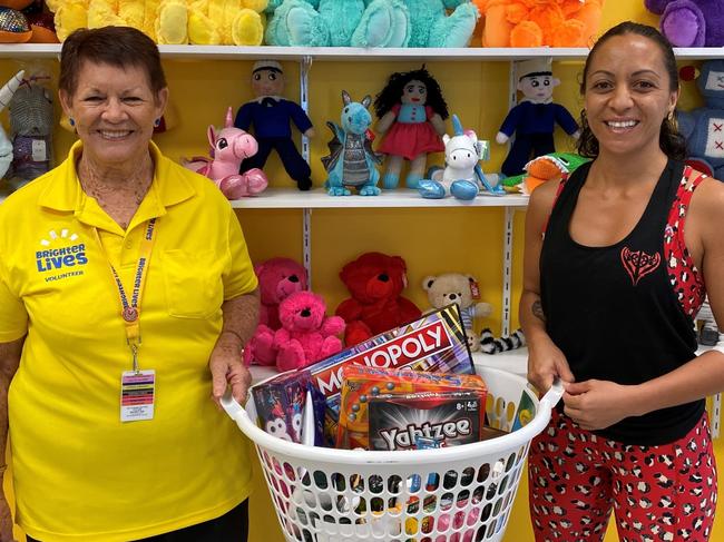 Tamie Buchanan has donated personal hygiene products and boardgames to the Brighter Lives Townsville Hospital Foundation.