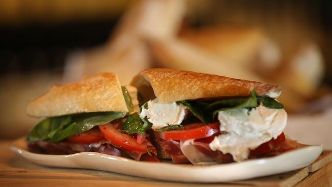 Lucias Fine Foods Prosciutto Buffalo Mozzarella, fresh tomato and basil. Picture: Dean Martin