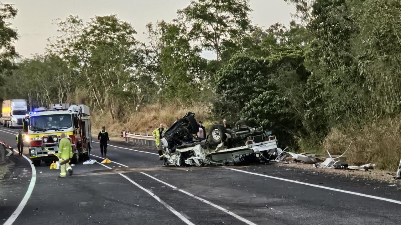 Aftermath of a crash on the Bruce Highway at Bloomsbury involving two trucks and a car on August 1, 2024. Picture: Janessa Ekert