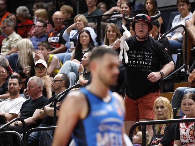 The Hawks’ crowd was as hostile as it gets, making United’s win all the more impressive. Picture: Getty Images