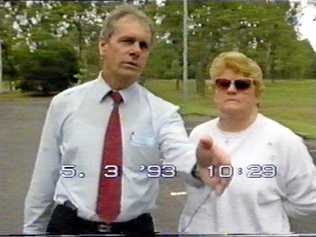 Then detective Alan Bourke with Valmae Faye Beck, who was serving a life sentence as accomplice to Barrie John Watts over the 1987 rape and murder of Noosa schoolgirl Sian Kingi. Picture: SUPPLIED