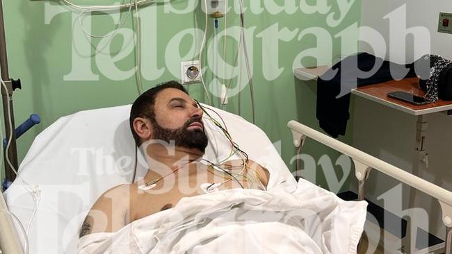 Toplace founder Jean Nassif in hospital in Lebanon a few weeks ago. Picture: Supplied