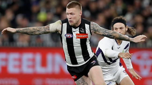 Collingwood’s Jordan De Goey has been in remarkable form the past few weeks.