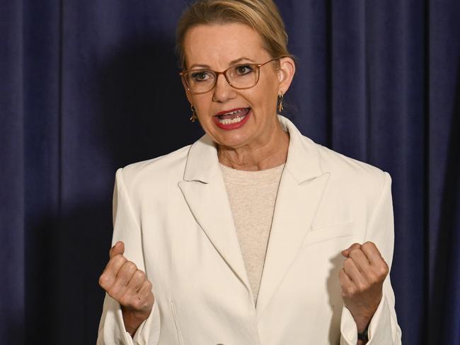 Liberal leader Sussan Ley has been given the green light by her party room to reunite with the Nationals after a messy but brief Coalition split. Picture: Martin Ollman