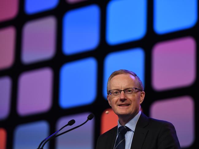 Governor of the Reserve Bank of Australia, Philip Lowe, addresses the Australian Financial Review BHP Business Summit in Sydney, Wednesday, March, 7, 2018. (AAP Image/Dean Lewins) NO ARCHIVING