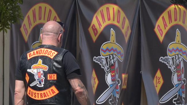 Bandidos gang member from around Australia gather at Lazy Moe’s in Ballarat. Picture: NCA NewsWire