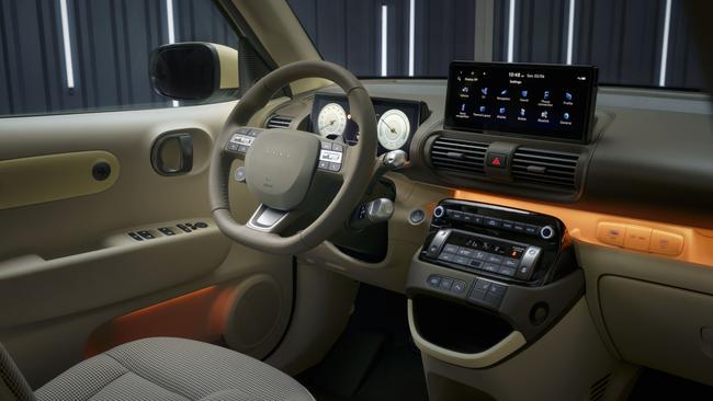 The Hyundai Inster electric car has a modern cabin. Photo: Supplied