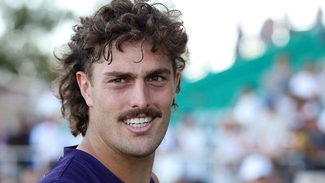 PERTH, AUSTRALIA - MARCH 02: Luke Jackson of the Dockers looks on following the 2025 AAMI AFL Community Series match between the Fremantle Dockers and Melbourne Demons at Rushton Park on March 02, 2025 in Mandurah, Australia.  (Photo by Paul Kane/Getty Images)