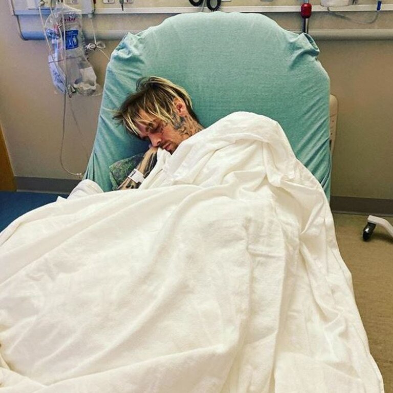 Aaron Carter was hospitalised for exhaustion.