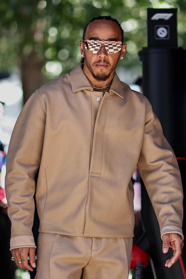 Lewis Hamilton wears Zegna and Timberland boots at the Australian GP.