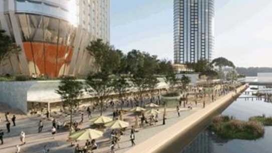 Artist's impressions for the promenade at Wentworth Point.