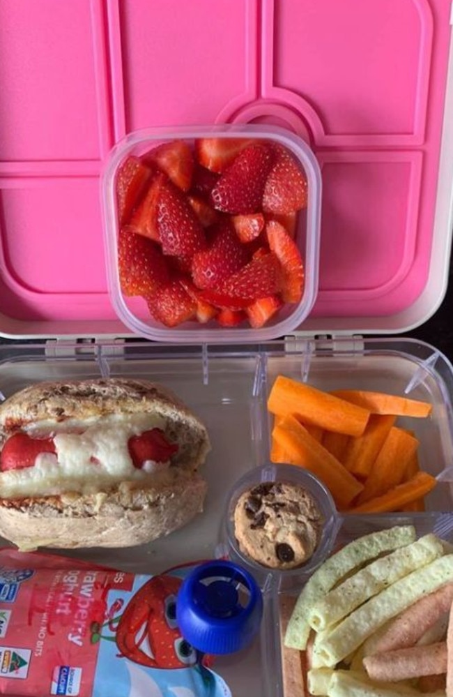 The mum revealed she preps her daughter’s lunch box three days in advance. Picture: Facebook/Lunchbox mums