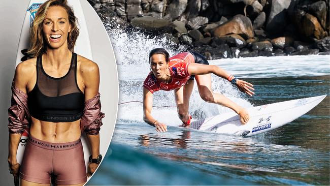 Australian surfer Sally Fitzgibbons, appearing in the comeback issue of Australian Women's Health magazine. Picture: Steve Baccon