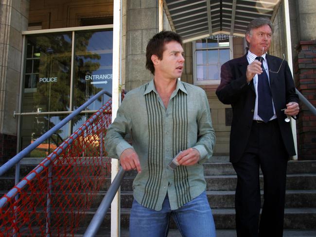 Ben Cousins outside a police station in WA.