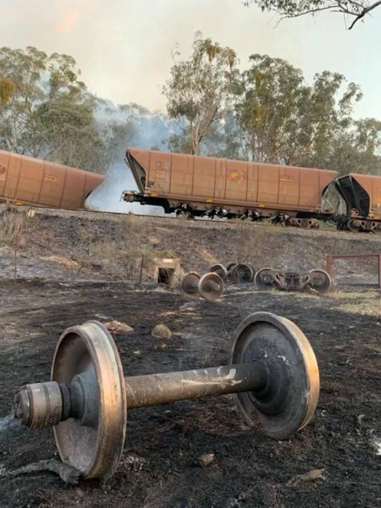 The derailment occurred at Murrumbo, about 80km west of Muswellbrook.