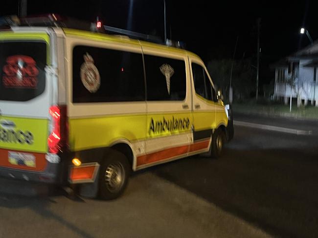 An ambulance outside Maryborough Hospital on Tuesday night.