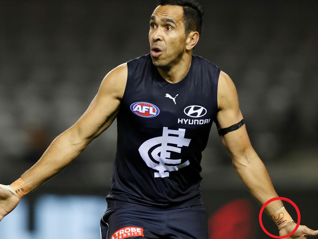 Eddie Betts has been carrying the “Start Well” message on his wrist for some time.