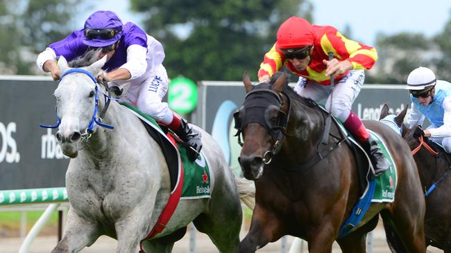 The Candy Man (left) will aim to bounce back to winning form in the Mooloolaba Cup at Sunshine Coast. Picture: AAP