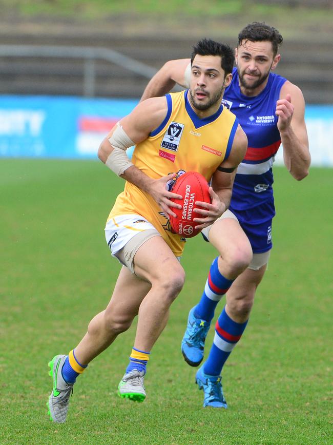 Michael Gibbons, seen here playing for Willy, is going well for Carlton this season.