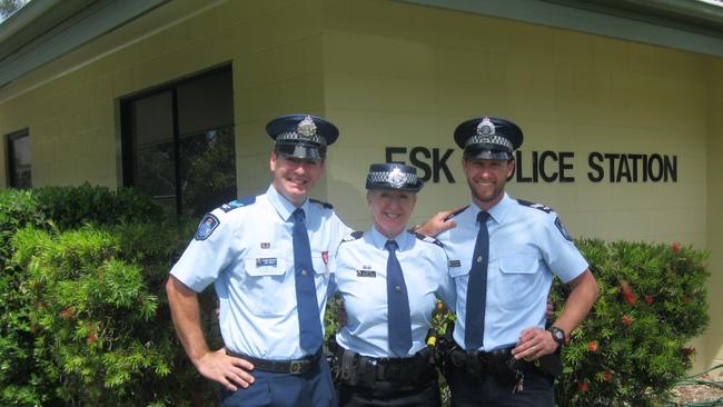 The Esk Police Station team, Senior Constable Luke Rowley, OIC Sergeant Karlene Trezise and Senior Constable Scott Braunack.