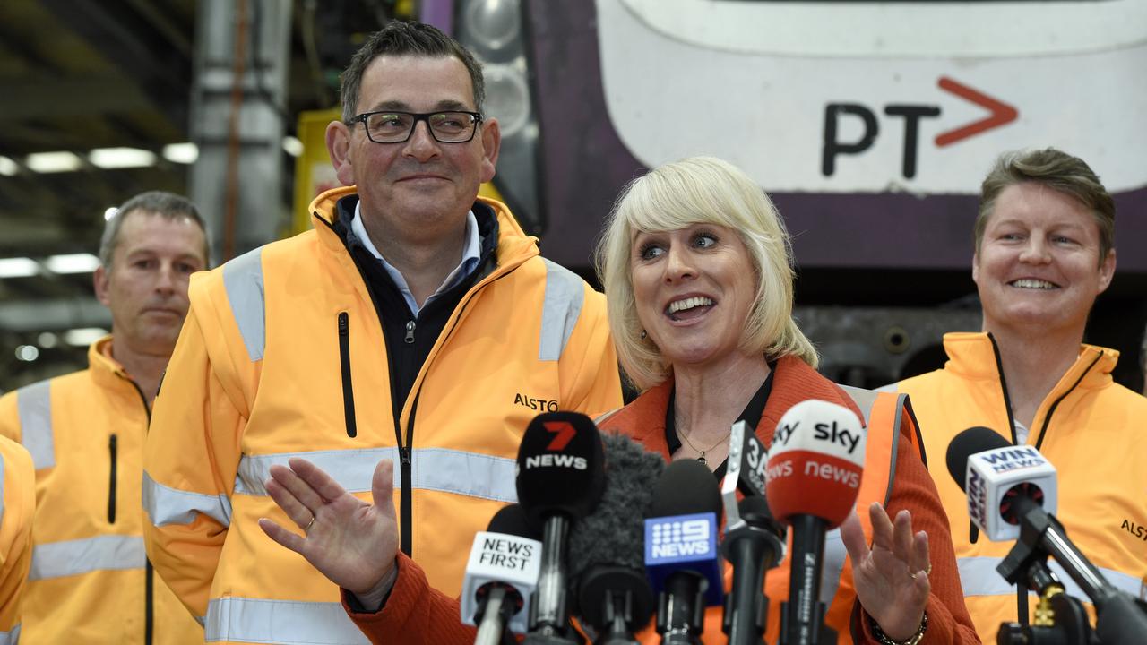 Victorian Premier Daniel Andrews was joined by his wife Catherine on the campaign trail last week. Picture: NCA NewsWire / Andrew Henshaw