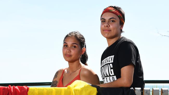 Oganisers of the Black Lives Matter protest in Darwin this weekend, Sharna Alley, left, and Milima May. Picture: Katrina Bridgeford